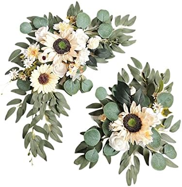 FQQWEE 2Pcs Artificial Wedding Arch Flowers Kit