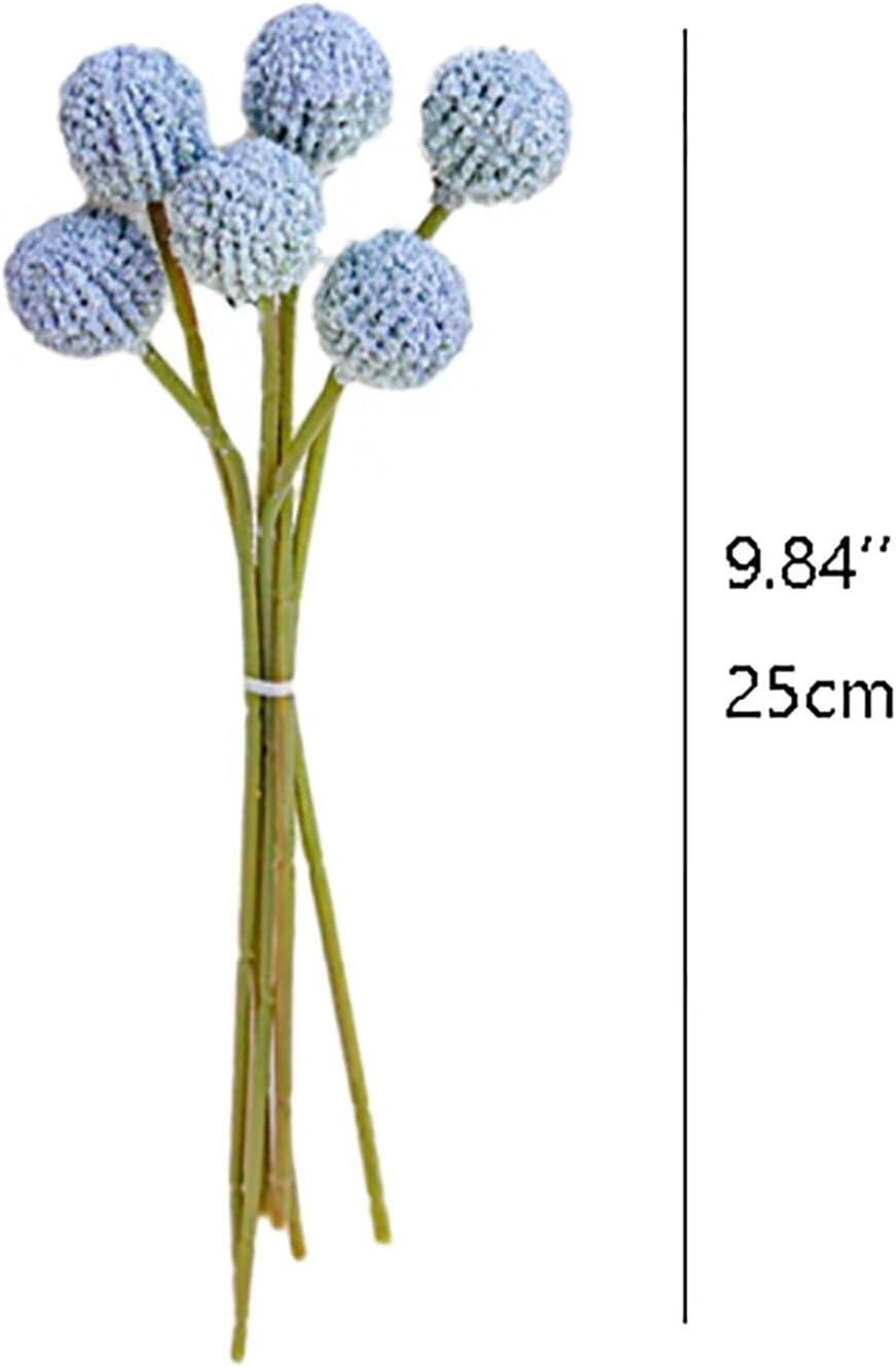 Lovmeety Dusty Blue Billy Balls Artificial Flowers 12 Pcs Set