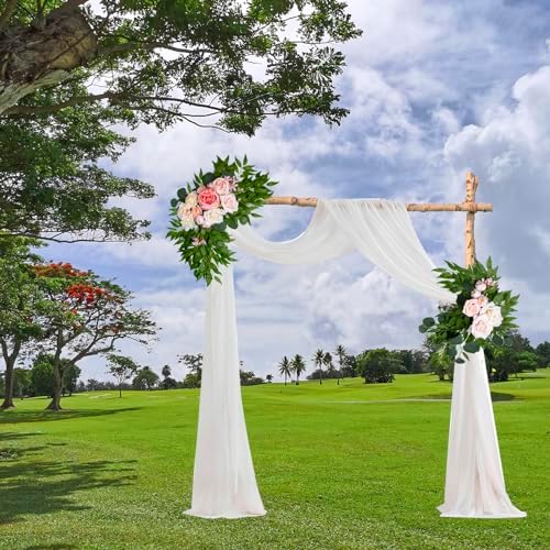 AitnWoy Artificial Wedding Arch Flowers Kit 2PCS Pink
