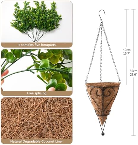 ZFProcess Artificial Hanging Plants Basket for Outdoor Decoration