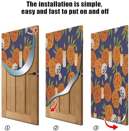 Susiyo Marigold Flowers Halloween Door Decor Cover