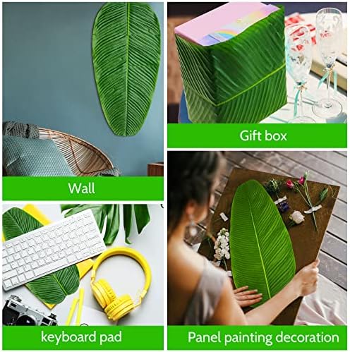 Jexine 8 Pcs Artificial Banana Leaves for Decor