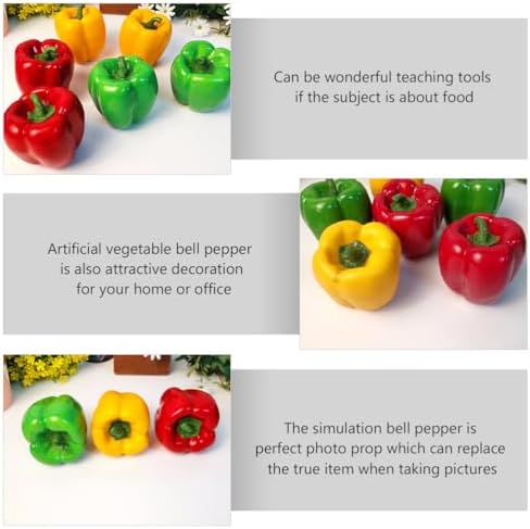 LUOZZY 4 Pcs Realistic Red Bell Pepper Artificial Vegetables 1