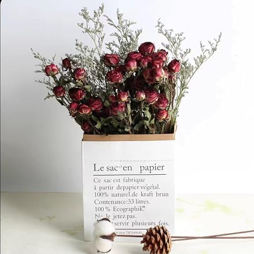 Natural Dried Flower Bouquet Mini Roses Wedding Decor