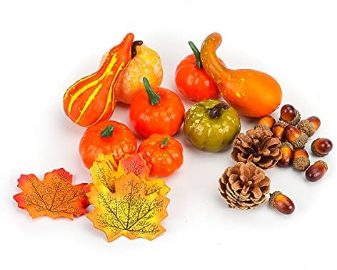 50 Piece Halloween Artificial Pumpkin Decor Set