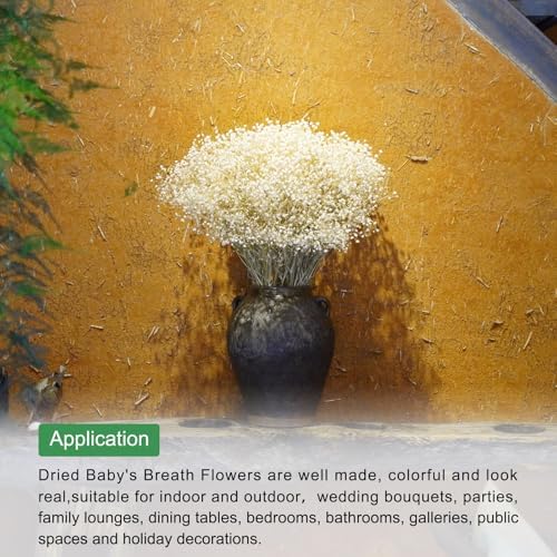 MECCANIXITY Artificial Dried Babys Breath Flowers 17 Inch Blue 3 Pcs