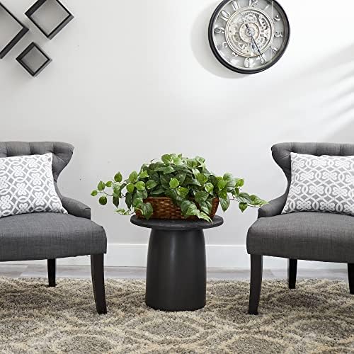 Nearly Natural Pothos Plant with Ledge Basket Green