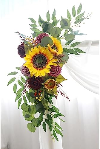 Emivery Sunflower Arch Flowers Pack of 2 Wedding Decor