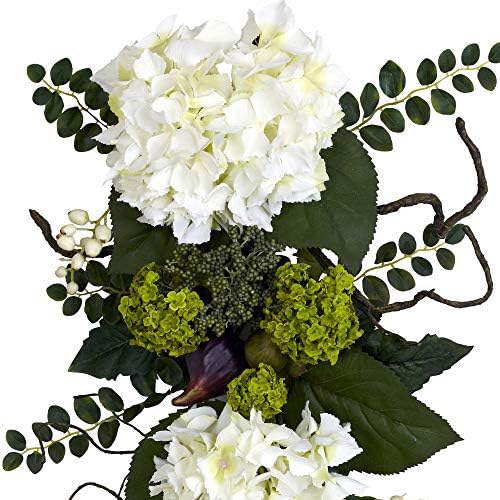 Nearly Natural 28in Hydrangea Teardrop White