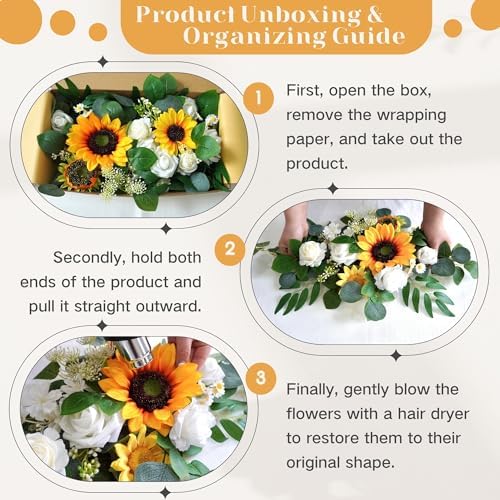 Artificial Sunflower Decorations Pack of 2 for Wedding