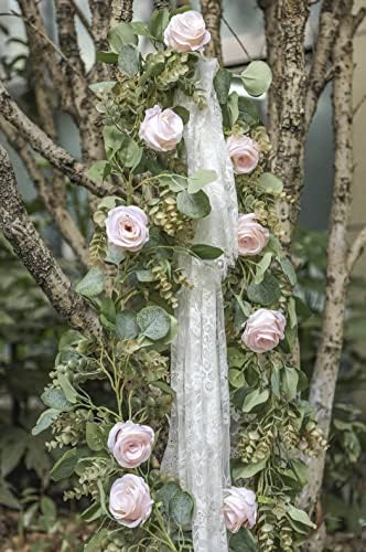 Miracliy Eucalyptus Garland with Flowers 65ft