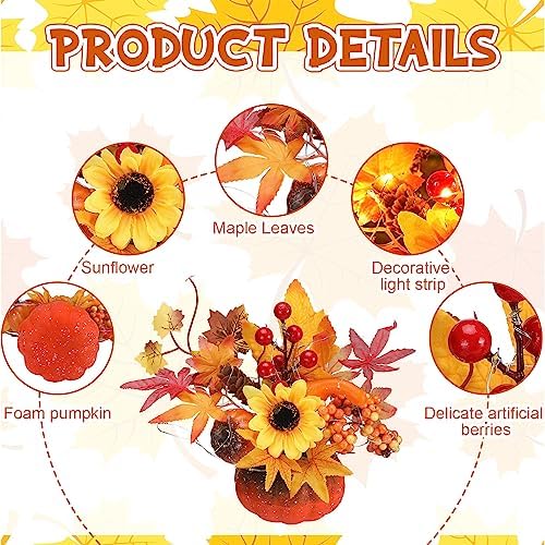 Bokon 86 Inch Thanksgiving Pumpkin Centerpiece Decorations with LED Lights