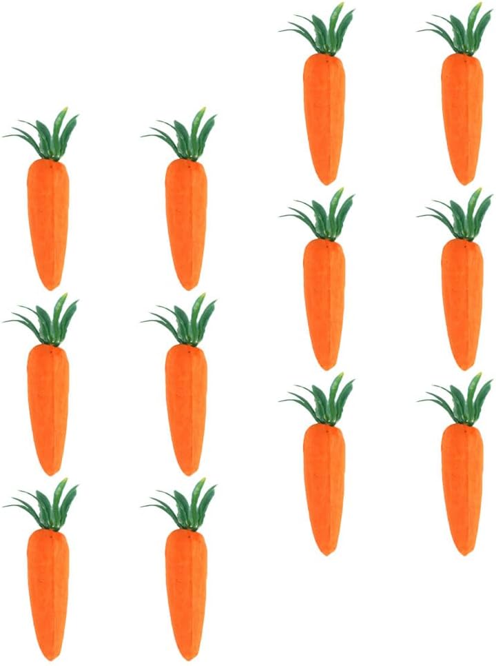 LOGOFUN 12PCS Artificial Carrots for DIY Easter Decor