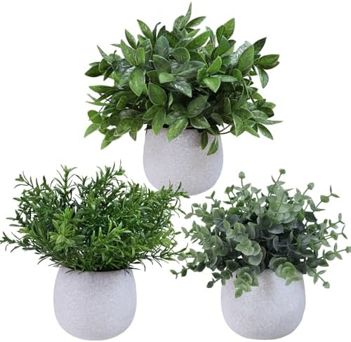 Winlyn Set of 3 Artificial Potted Plants
