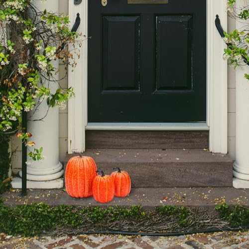 3pcs Artificial Foam Pumpkins DIY Halloween Decoration