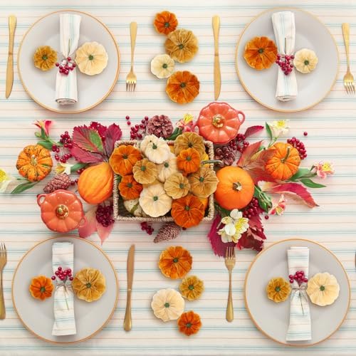 Whaline 12Pcs Velvet Pumpkin Artificial Decor 2 Sizes