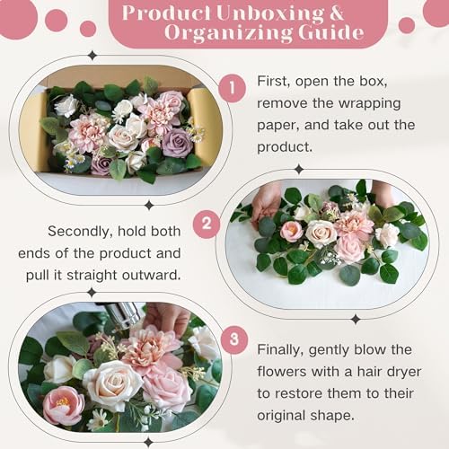 Flrunwu Artificial Flowers Decor Pack of 2