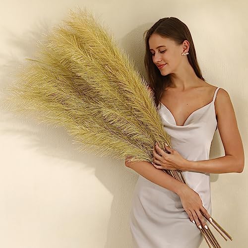 Gold Pampas Grass Decor Set of 8 45 Inch