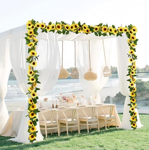 3 Pack Artificial Sunflower Garland Decor 75ft
