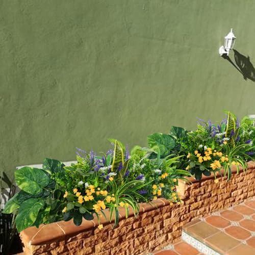 19 Piece Fake Plants Set for Outdoor Decor