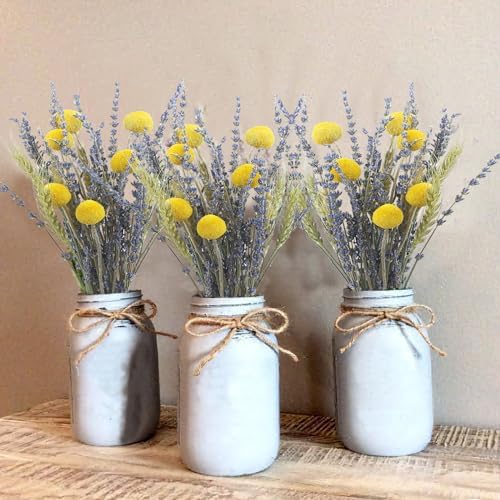 CISDUEO Natural Dried Flower Bouquet with Wheat Stalks and Lavender