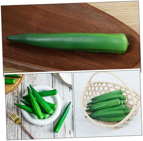 Vaguelly Realistic Fake Okra Artificial Vegetable Set