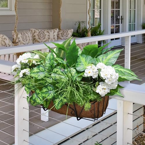 10 Bundles Artificial Greenery Plants and Flowers for Outdoor