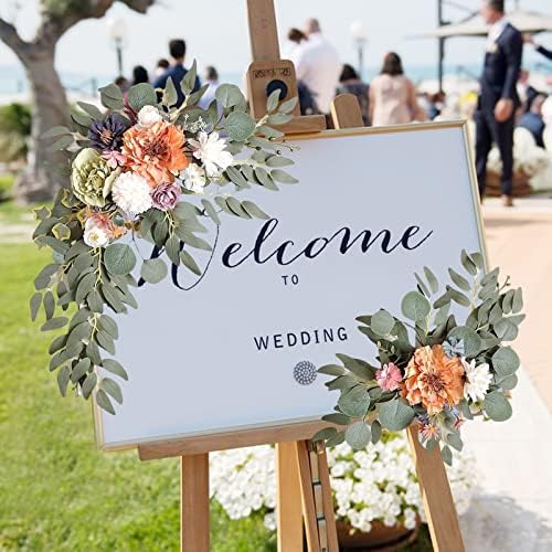 FQQWEE 2Pcs Artificial Wedding Arch Flowers Kit