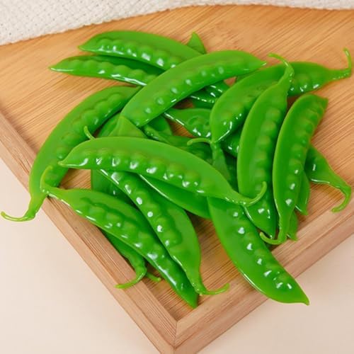 10 Pcs Realistic Artificial Green Peas Decor Prop
