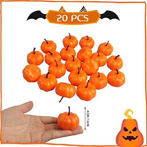 20Pcs Mini Artificial Pumpkins Realistic Fall Decorations