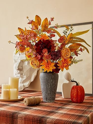 Annas Whimsy Artificial Flowers Bouquet with Pumpkins