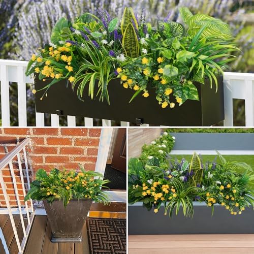 19 Piece Fake Plants Set for Outdoor Decor