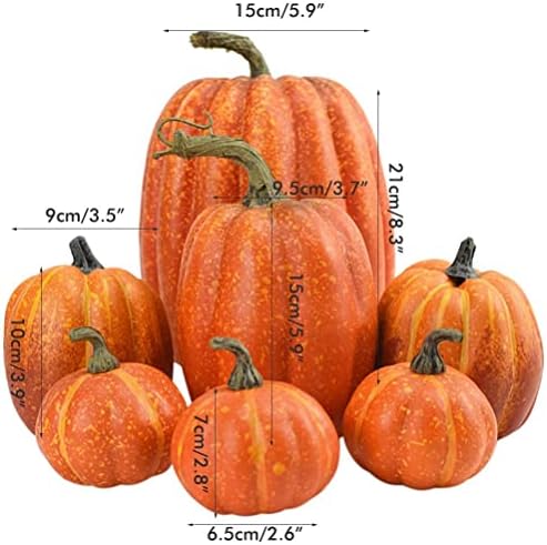 7Pcs Artificial Pumpkins Faux Foam Fall Decor Set