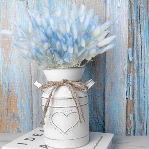 120 Pcs Blue Dried Bunny Tails Floral Decor