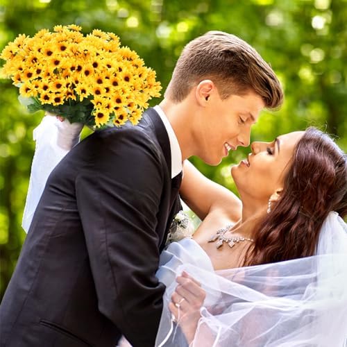 Hotop 24 Artificial Sunflower Flowers Set