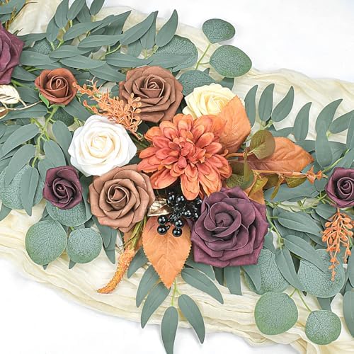6 Ft Burnt Orange Flower Garland for Wedding and Home Decor