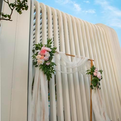 AitnWoy Artificial Wedding Arch Flowers Kit 2PCS Pink