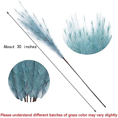 UiiziC Faux Pampas Grass 8 PCS 30 Inch Dusty Blue