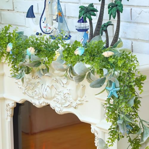 6 Ft Seashell Garland for Summer Decor