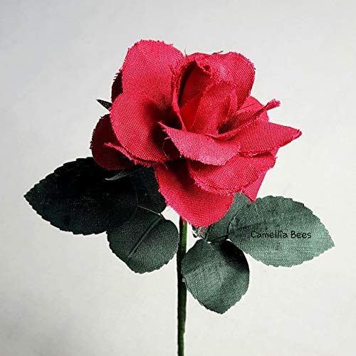 Cotton Linen Handmade Red Rose for Wedding Anniversary