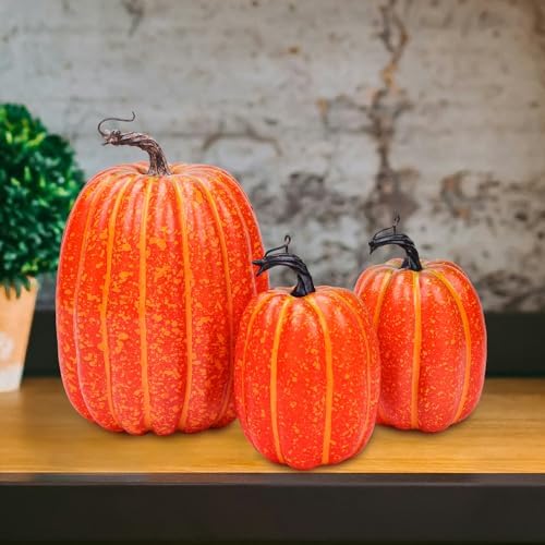 3pcs Artificial Foam Pumpkins DIY Halloween Decoration