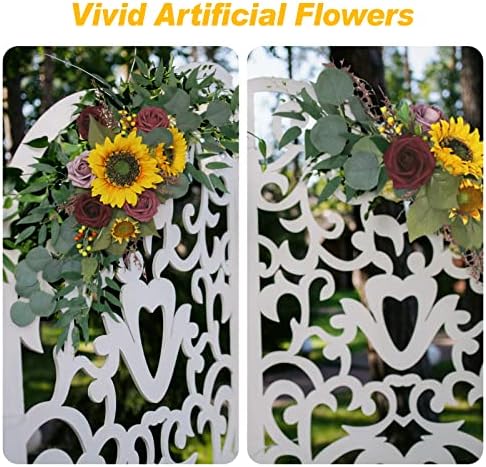 AMLESO Artificial Wedding Arch Flowers Kit 2pcs