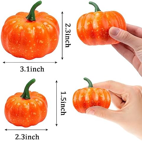 Ueerdand 16 Pc Fall Decor Artificial Pumpkins Set