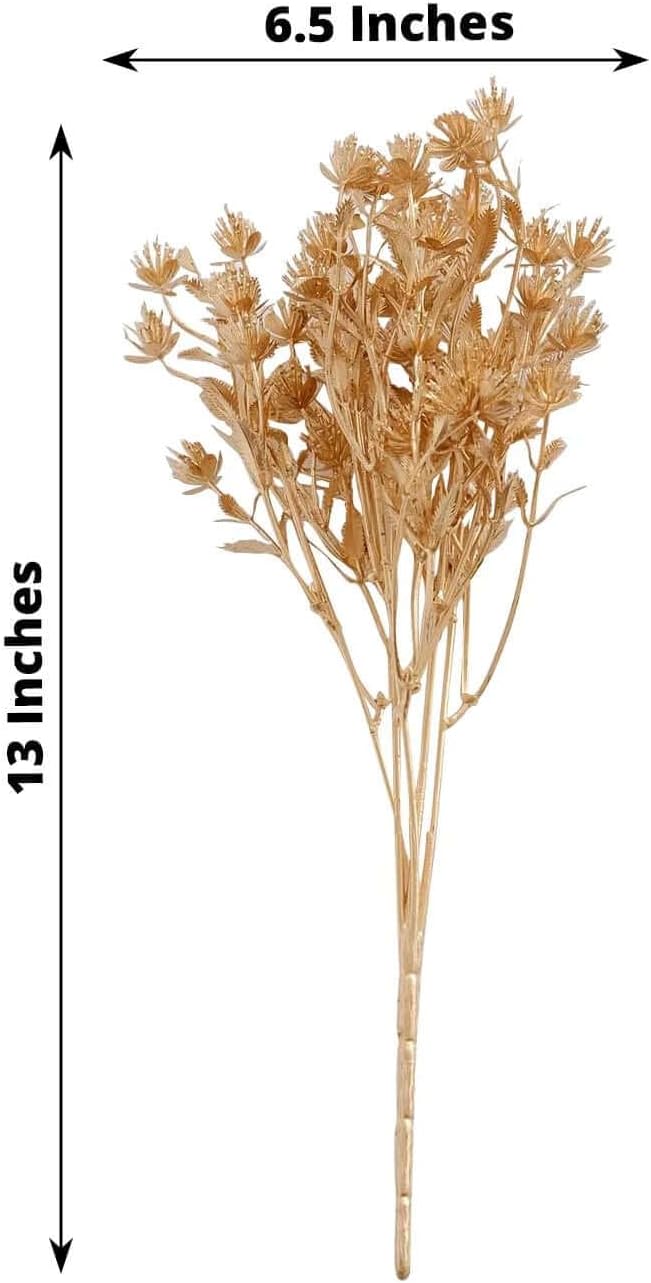 Efavormart 4 Pack Metallic Gold Babys Breath Flower Bouquets