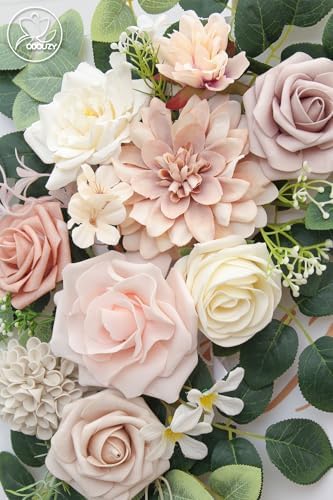 Odouzy Pack of 2 Pink Artificial Wedding Arch Flowers