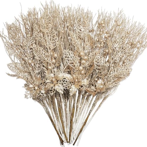 36 Pcs Glitter Christmas Tree Picks 17 Inch Decor