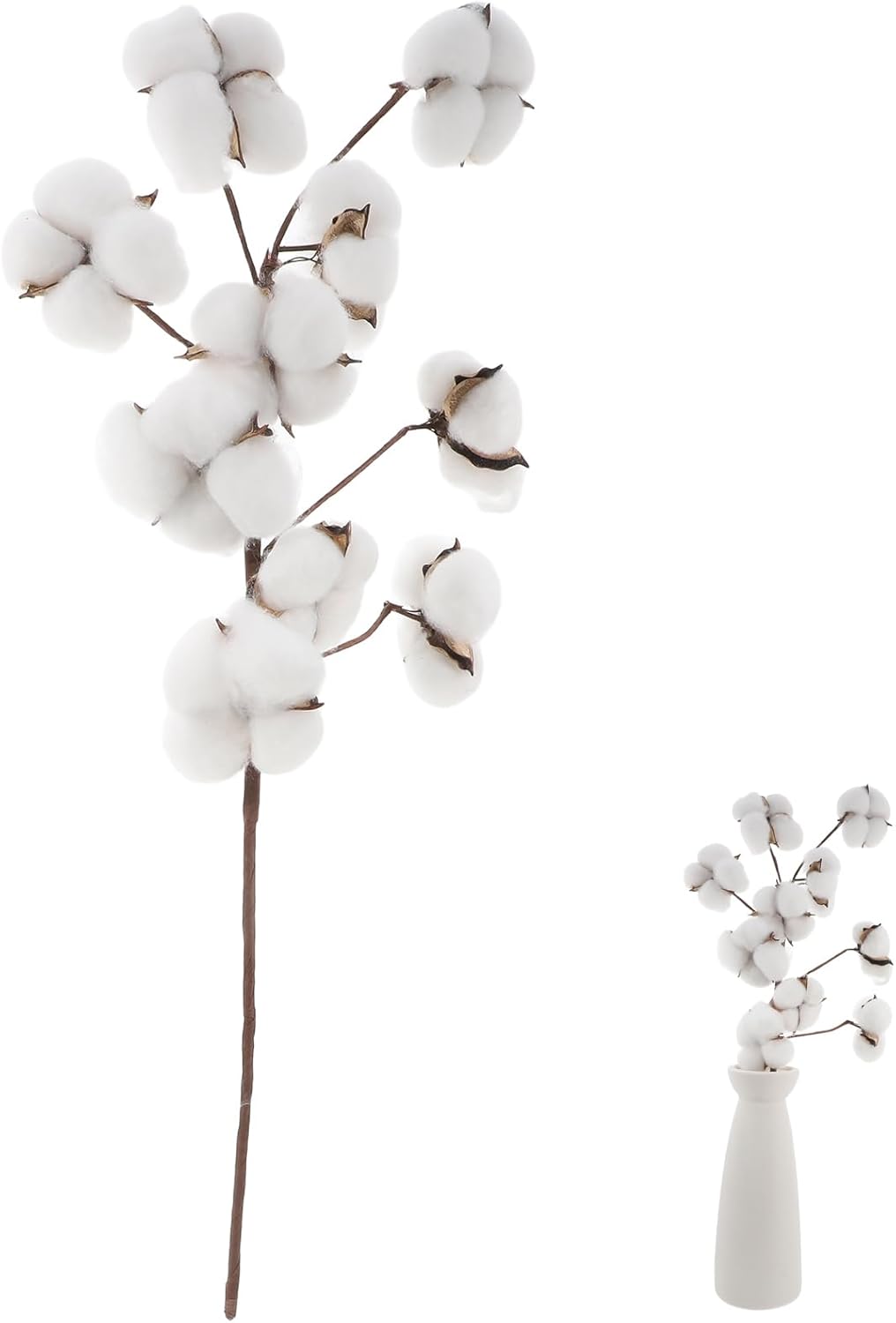 Ciieeo Artificial Cotton Flowers 10 Head Bunches