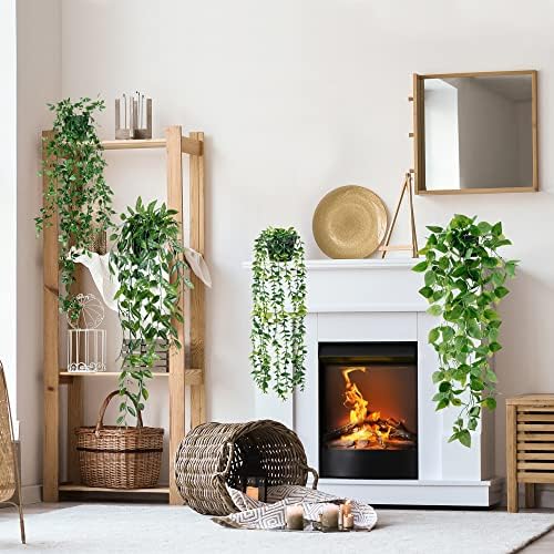 Sggvecsy 4 Pack Artificial Hanging Plants for Home Decor