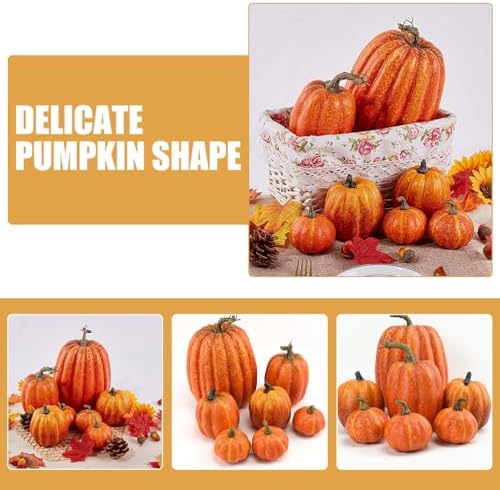 Cabilock Artificial Mini Pumpkins 7pcs Fall Decor