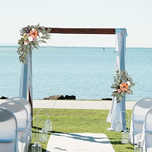 FQQWEE 2Pcs Artificial Wedding Arch Flowers Kit